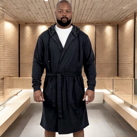 NWOT Black DUDE ROBE The Original Shark Tank Winner Size L/XL NEW DudeRobe - Picture 1 of 12